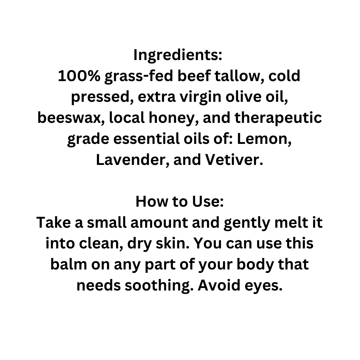 Beard and Body Tallow Balm with Lemon, Lavender, and Vetiver Essential Oils, 2oz