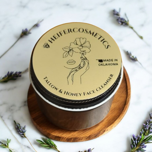 Tallow and Castor Oil Facial Cleanser with Lavender and Rosemary Essential Oil, 2 0z.