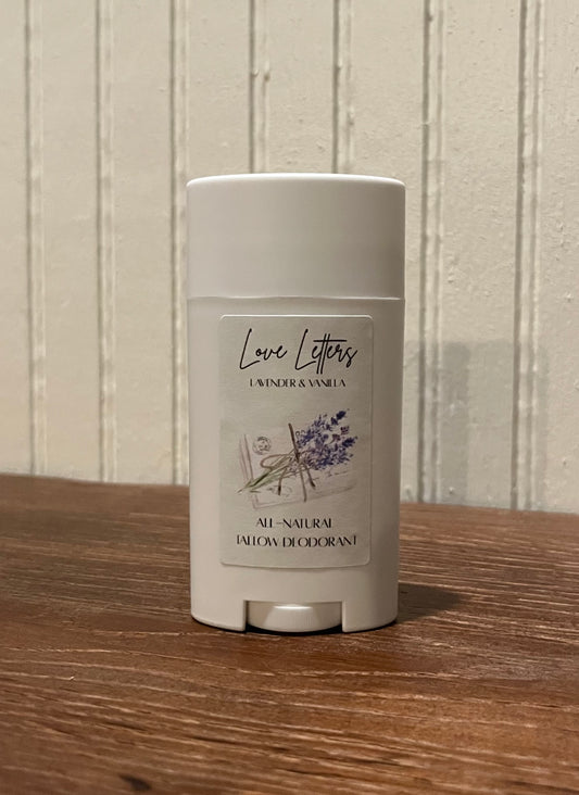 Love Letters- All-Natural Tallow Deodorant, 2 oz.