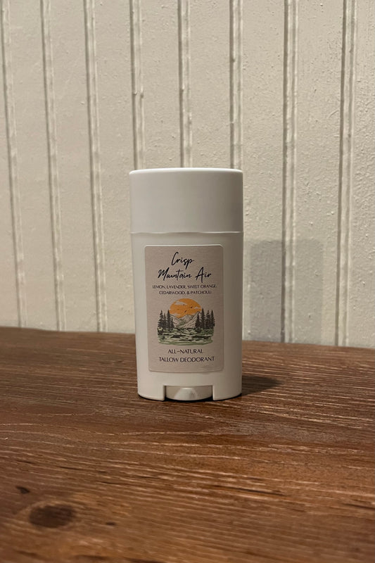 Crisp Mountain Air- All-Natural Tallow Deodorant, 2oz.