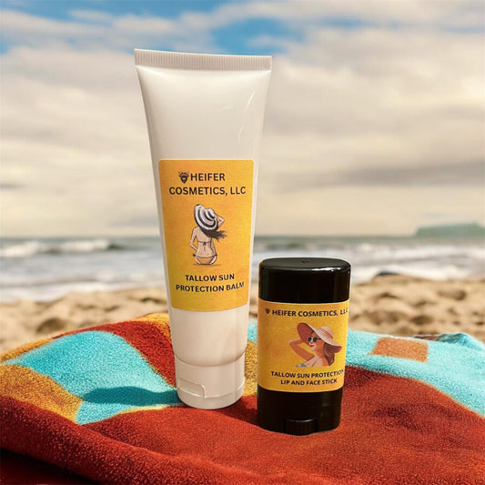 Sun Protection Duo- Tallow Sun Protection Balm- 2 oz. and Tallow Sun Protection Face Stick .5 oz.
