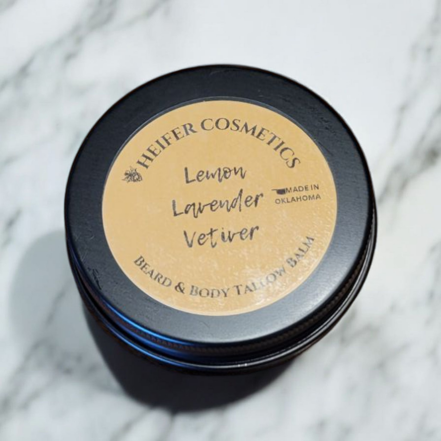 Beard and Body Tallow Balm with Lemon, Lavender, and Vetiver Essential Oils, 2oz